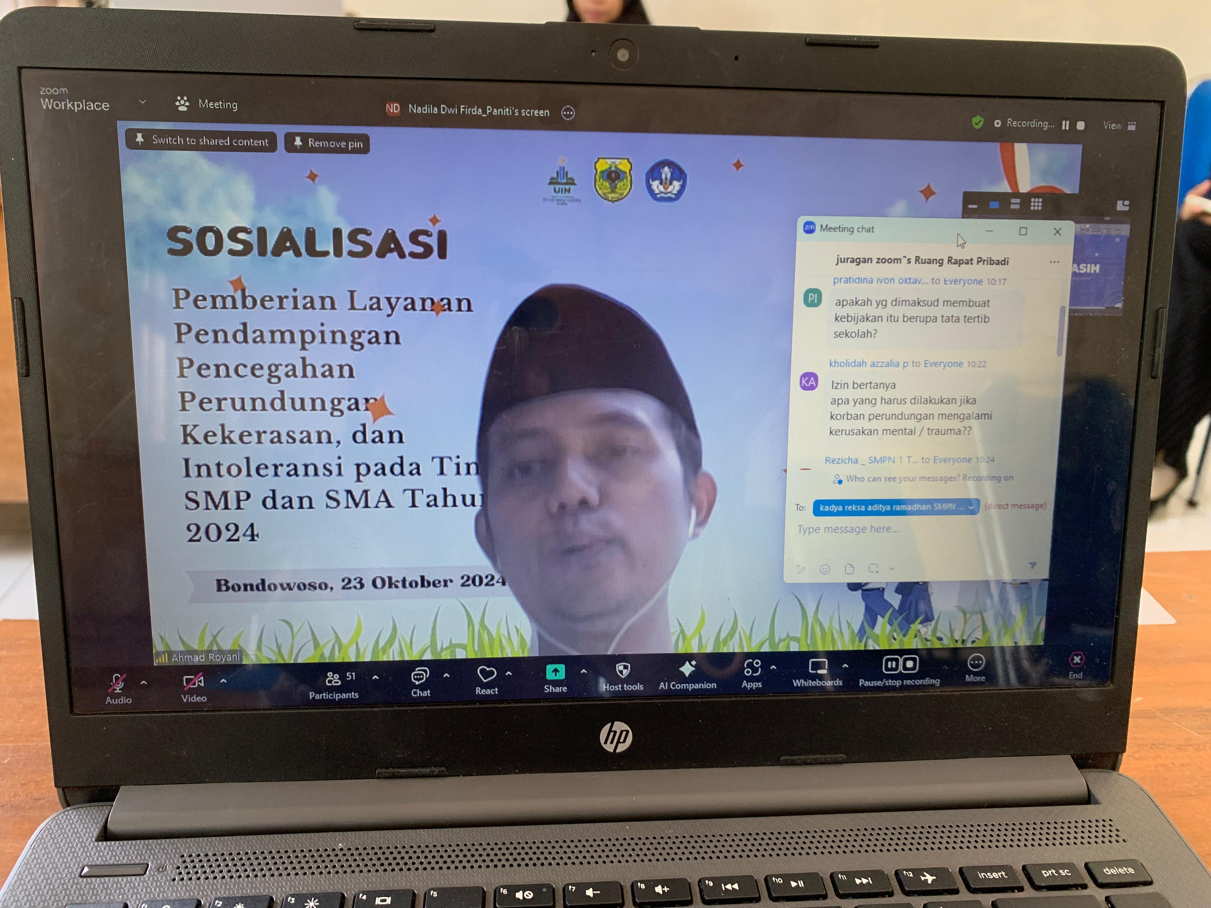SOSIALISASI PEMBERIAN LAYANAN PENDAMPINGAN PENCEGAHAN PERUNDUNGAN, KEKERASAN, DAN INTOLERANSI